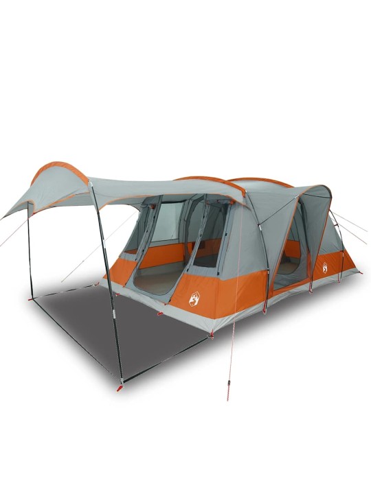 Stovyklavimo palapinė, pilka ir oranžinė, penkiavietė, tunelinė