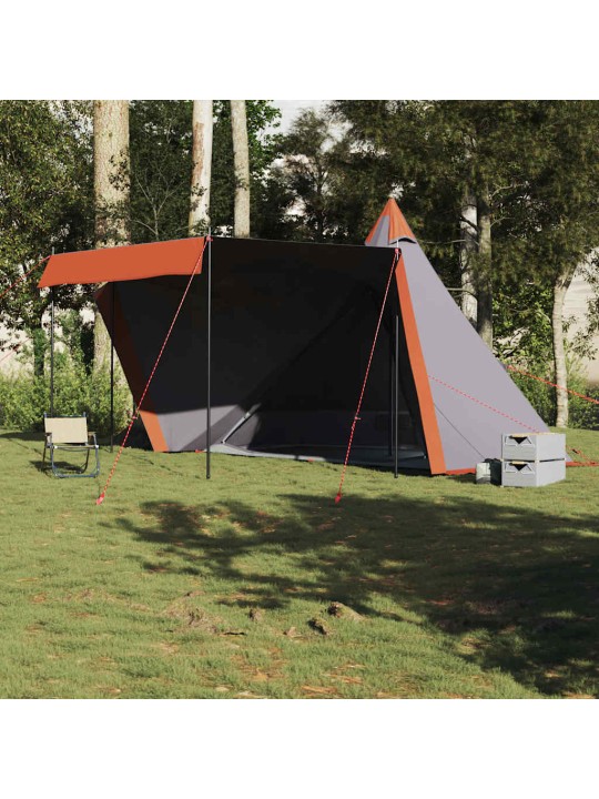 Šeimos palapinė, pilka ir oranžinė, šešiavietė, tipi