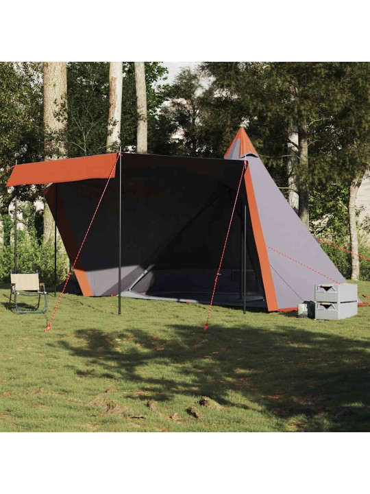 Šeimos palapinė, pilka ir oranžinė, šešiavietė, tipi