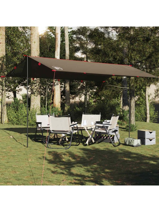Stovyklavimo tentas, rudas, 506x306cm, atsparus vandeniui