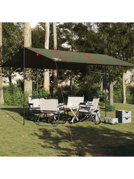 Stovyklavimo tentas, alyvuogių, 451x420cm, atsparus vandeniui