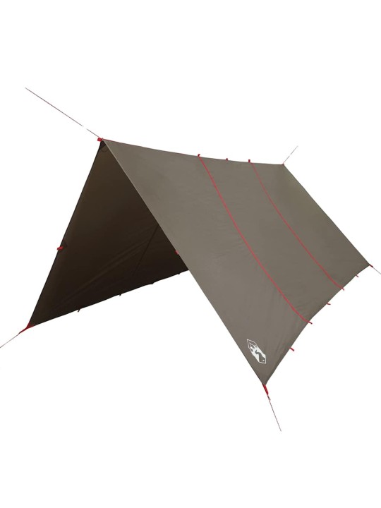 Stovyklavimo tentas, rudas, 451x420cm, atsparus vandeniui