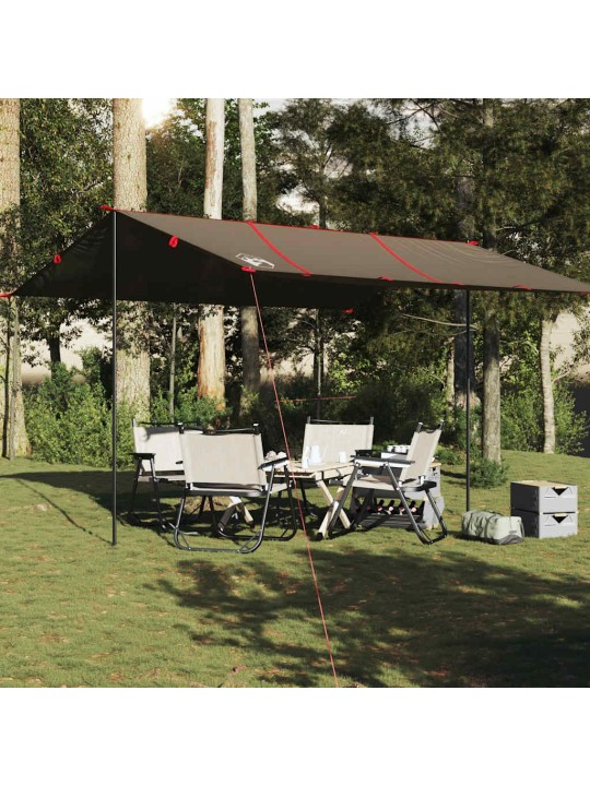 Stovyklavimo tentas, rudas, 451x420cm, atsparus vandeniui