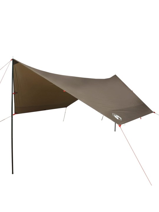 Stovyklavimo tentas, rudas, 462x306x211cm, atsparus vandeniui