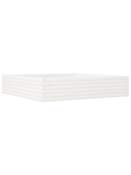Sodo lovelis, baltas, 110x110x23cm, pušies medienos masyvas