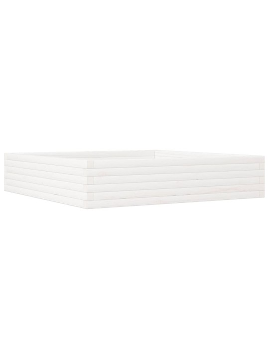 Sodo lovelis, baltas, 110x110x23cm, pušies medienos masyvas