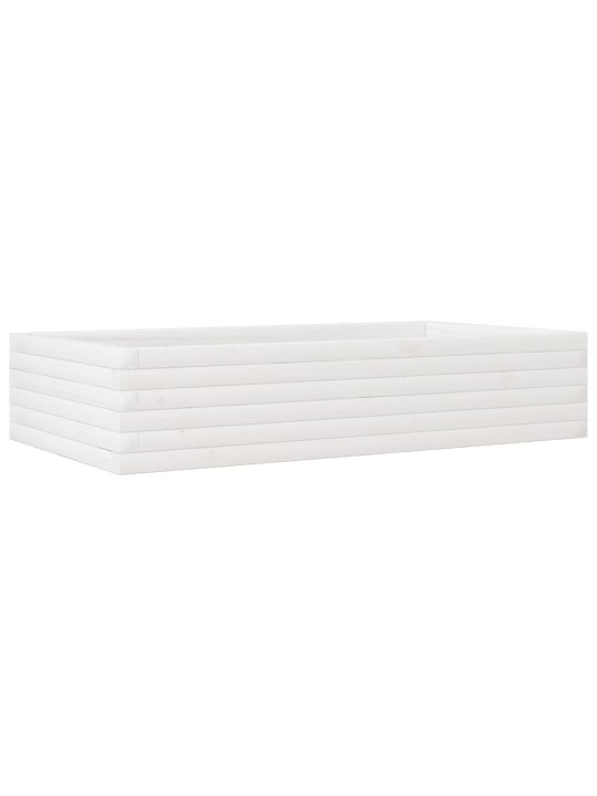 Sodo lovelis, baltas, 110x60x23cm, pušies medienos masyvas