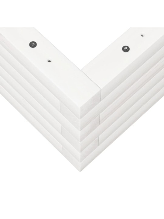 Sodo lovelis, baltas, 110x60x23cm, pušies medienos masyvas