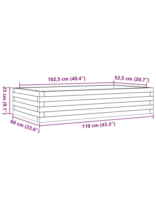 Sodo lovelis, 110x60x23cm, impregnuota pušies mediena