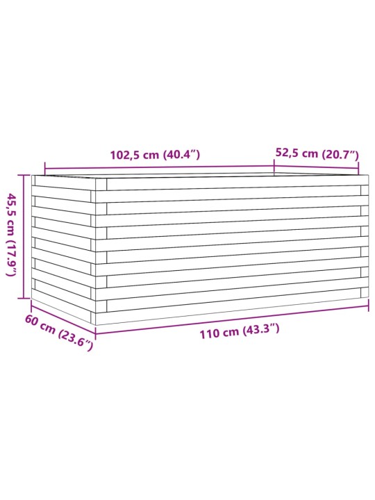Sodo lovelis, baltas, 110x60x45,5cm, pušies medienos masyvas