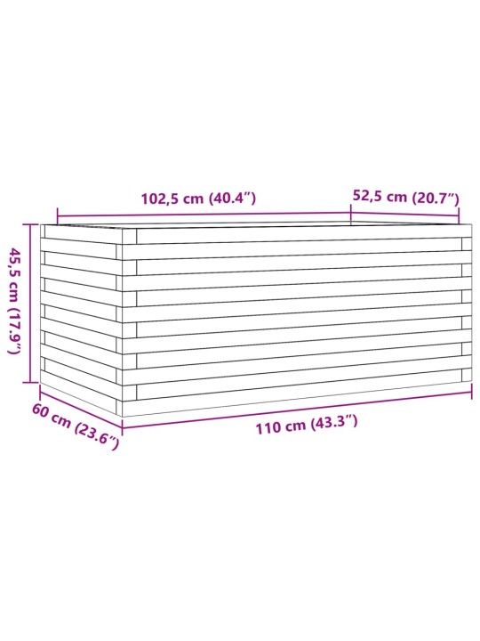 Sodo lovelis, 110x60x45,5cm, impregnuota pušies mediena