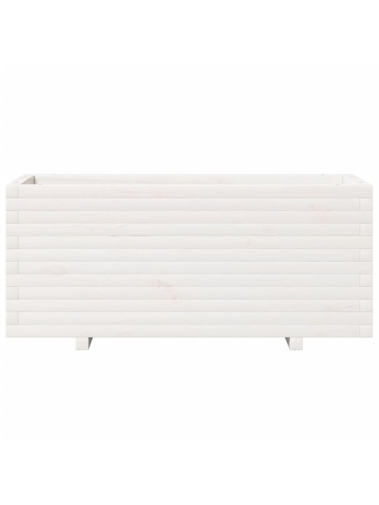 Sodo lovelis, baltas, 110x40x49,5cm, pušies medienos masyvas