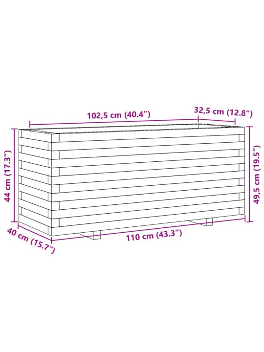 Sodo lovelis, 110x40x49,5cm, impregnuota pušies mediena
