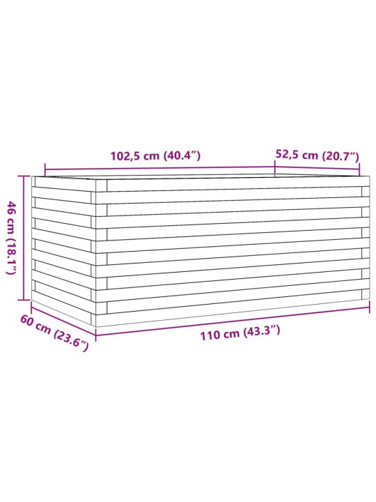 Sodo lovelis, 110x60x46cm, impregnuota pušies mediena