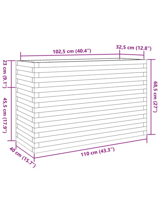 Sodo lovelis, 110x40x68,5cm, impregnuota pušies mediena