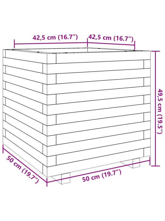 Sodo lovelis, 50x50x49,5cm, impregnuota pušies mediena