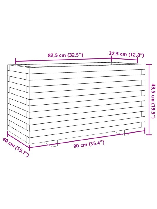 Sodo lovelis, 90x40x49,5cm, impregnuota pušies mediena