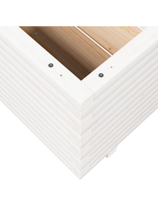 Sodo lovelis, baltas, 90x60x49,5cm, pušies medienos masyvas