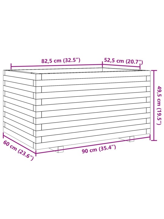 Sodo lovelis, 90x60x49,5cm, impregnuota pušies mediena