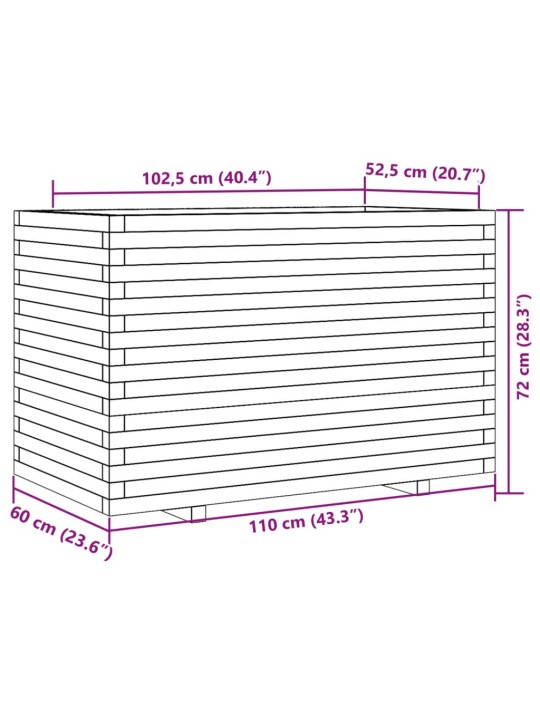 Sodo lovelis, 110x60x72cm, impregnuota pušies mediena