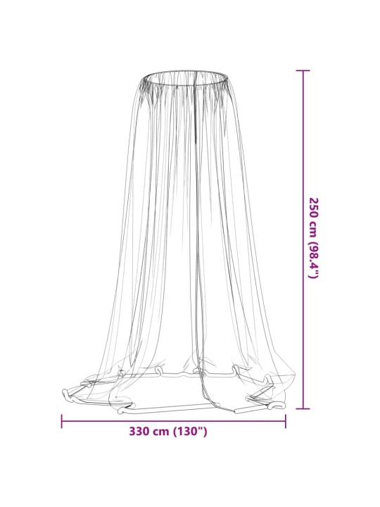 Tinklelis nuo uodų skėčiui, juodas, Φ330x250cm, 220 tinklas