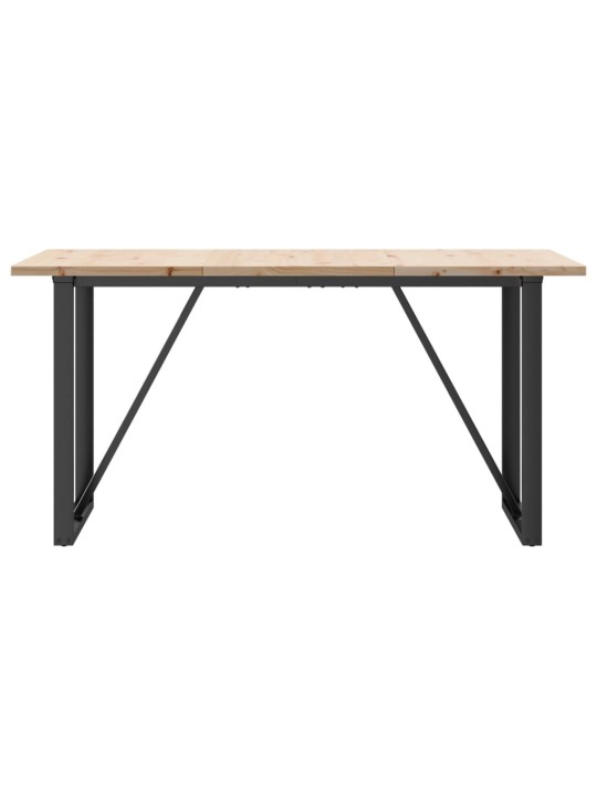 Valgomojo stalas, 140x80x75,5cm, pušis ir ketus, O formos rėmas