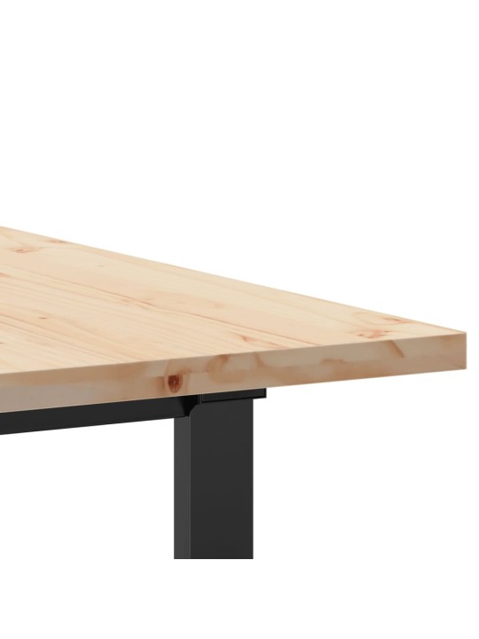 Valgomojo stalas, 140x80x75,5cm, pušis ir ketus, O formos rėmas