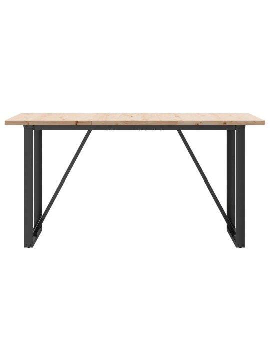 Valgomojo stalas, 160x80x75,5cm, pušis ir ketus, O formos rėmas