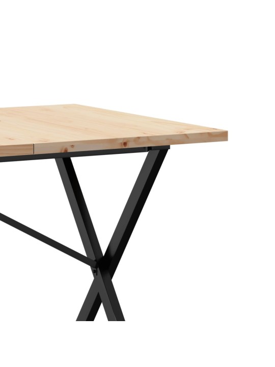 Valgomojo stalas, 160x80x75,5cm, pušis ir ketus, X formos rėmas