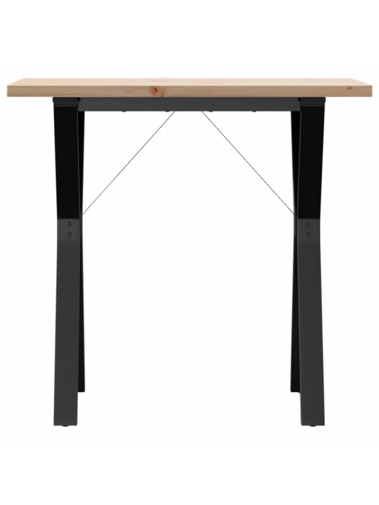 Valgomojo stalas, 80x50x75,5cm, pušis ir ketus, Y formos rėmas