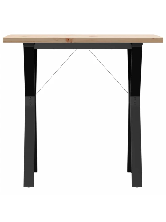 Valgomojo stalas, 80x50x75,5cm, pušis ir ketus, Y formos rėmas