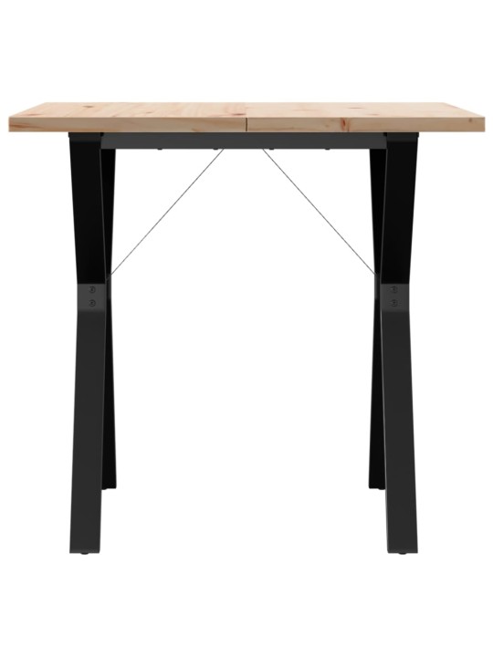 Valgomojo stalas, 80x80x75,5cm, pušis ir ketus, Y formos rėmas