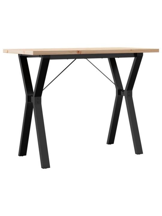 Valgomojo stalas, 100x50x75,5cm, pušis ir ketus, Y formos rėmas