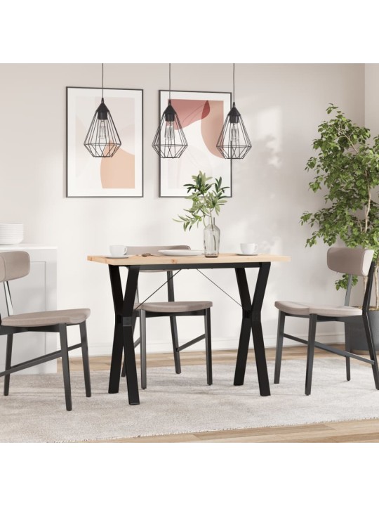 Valgomojo stalas, 100x50x75,5cm, pušis ir ketus, Y formos rėmas