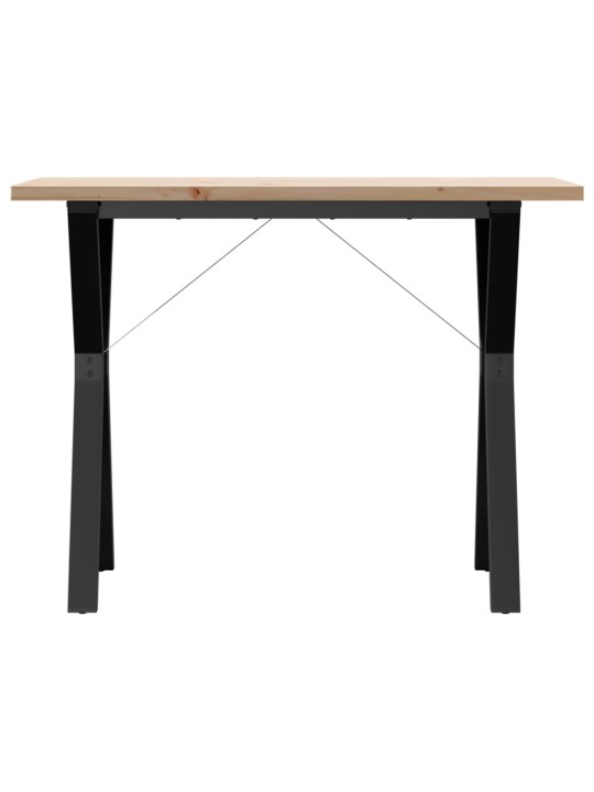 Valgomojo stalas, 100x50x75,5cm, pušis ir ketus, Y formos rėmas