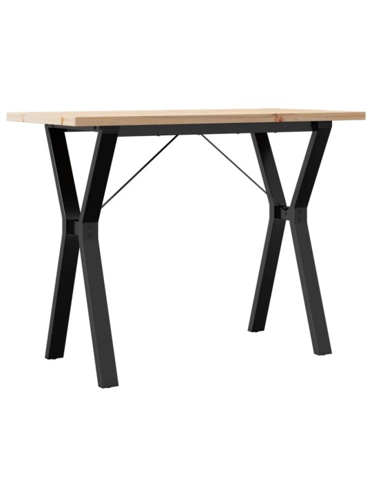 Valgomojo stalas, 100x50x75,5cm, pušis ir ketus, Y formos rėmas