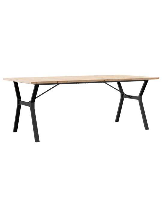 Valgomojo stalas, 200x100x75,5cm, pušis ir ketus, Y formos