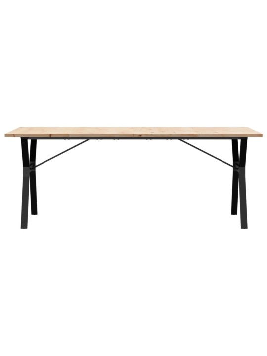 Valgomojo stalas, 200x100x75,5cm, pušis ir ketus, Y formos