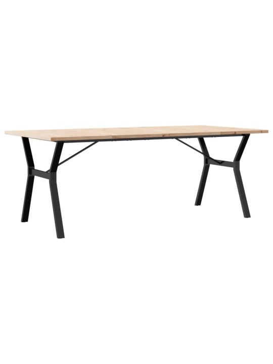 Valgomojo stalas, 200x100x75,5cm, pušis ir ketus, Y formos