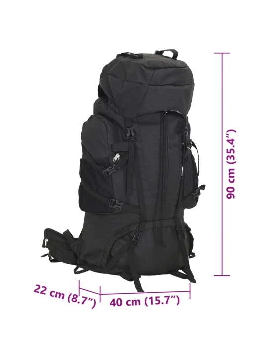 Turistinė kuprinė, juoda, 100L, oksfordo audinys