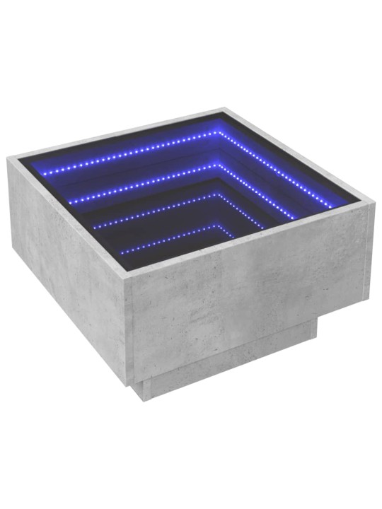 Kavos staliukas su LED, betono, 50x50x30cm, apdirbta mediena