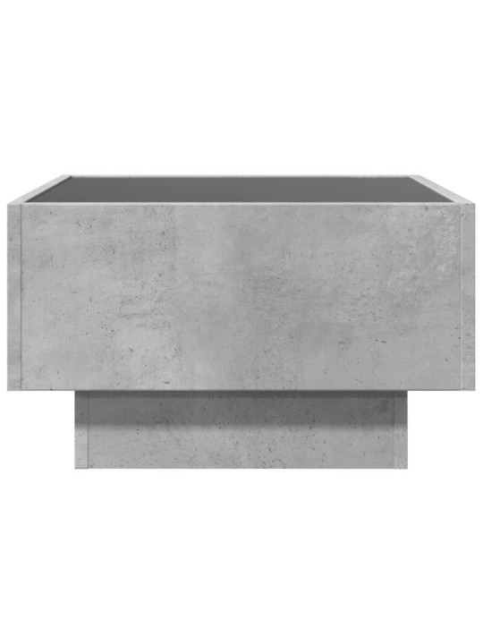Kavos staliukas su LED, betono, 50x50x30cm, apdirbta mediena