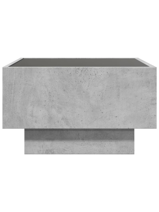 Kavos staliukas su LED, betono, 50x50x30cm, apdirbta mediena