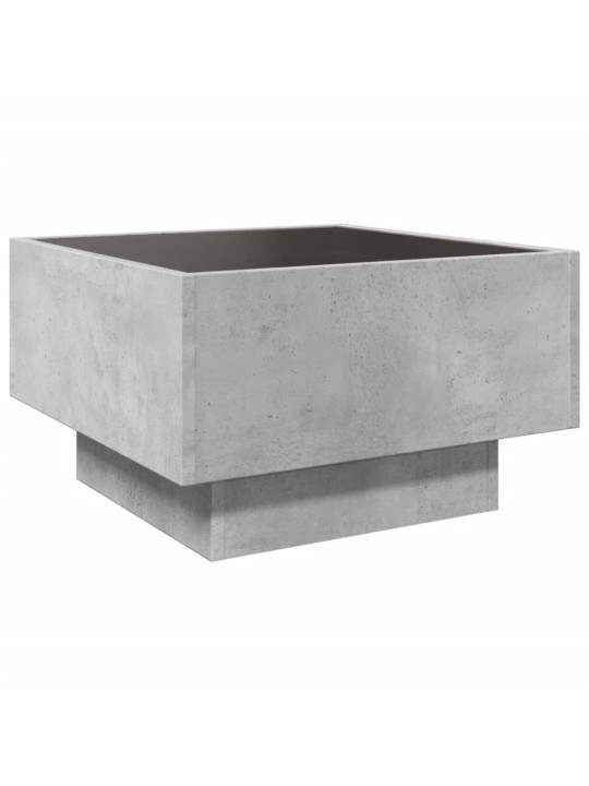Kavos staliukas su LED, betono, 50x50x30cm, apdirbta mediena