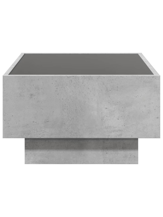 Kavos staliukas su LED, betono, 70x50x30cm, apdirbta mediena
