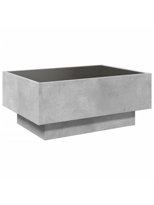 Kavos staliukas su LED, betono, 70x50x30cm, apdirbta mediena