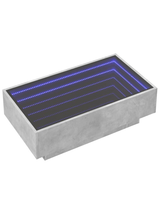 Kavos staliukas su LED, betono, 90x50x30cm, apdirbta mediena