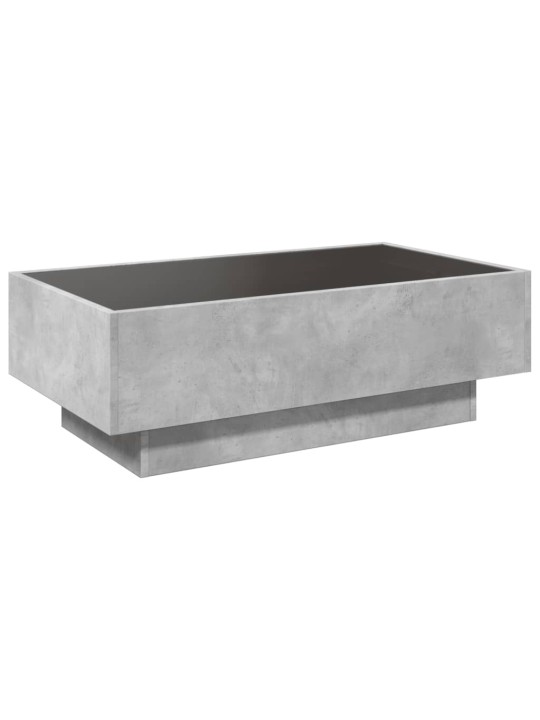 Kavos staliukas su LED, betono, 90x50x30cm, apdirbta mediena