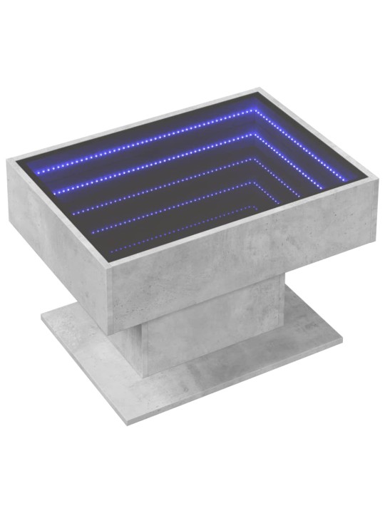 Kavos staliukas su LED, betono, 70x50x45cm, apdirbta mediena