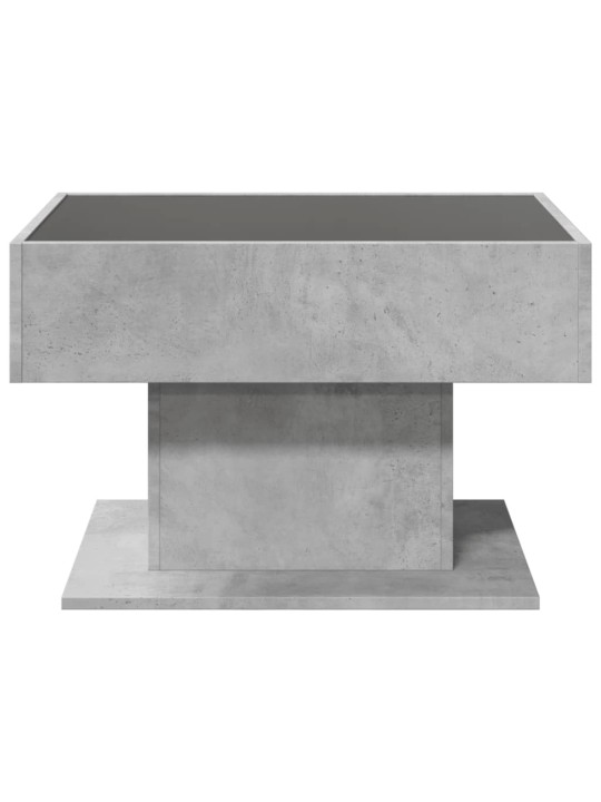 Kavos staliukas su LED, betono, 70x50x45cm, apdirbta mediena